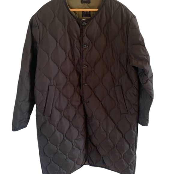 Taion Long Military Crew Neck Quilted Coat – Black (Size XL) | Lightweight, Warm - Picture 4 of 12